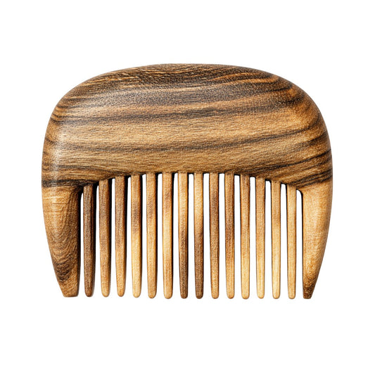 Handcrafted Green Sandalwood Wide-Tooth Comb - Anti-Static